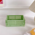 Folding Plastic Storage Box Desktop Organizing Stationery Storage Basket professional design.