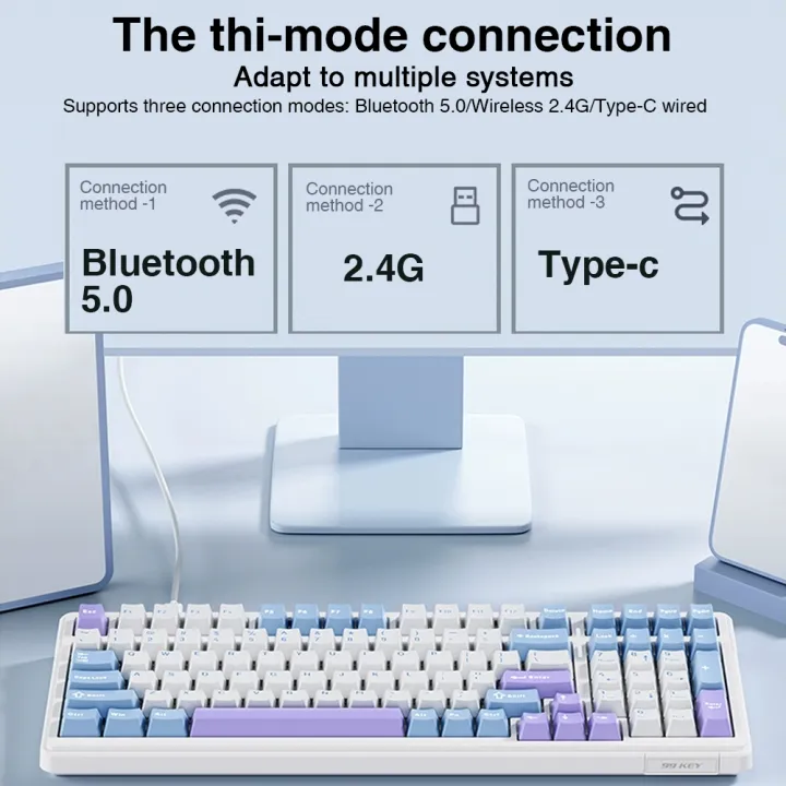 AULA%20F99%20Machanical%20Keyboard%20Bluetooth%205.0/2.4G%20Wireless/Wired%20Gasket-mounted%20Gaming%20Keyboard%2099%20Keys%20Customizable%20Keyboards%20-%20Image%204