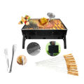 Combo 5-In-1 Offer BBQ Machine+12 Pieces BBQ Stick+2 Pieces Silicone Oil Brush+Steel Food Clip+Bamboo Shashlik Stick 8 inch 1 Pack. 