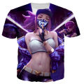 League of Legends T-Shirts Game LOL KDA Akali 3D Print Men Women Fashion Oversized Short Sleeve T Shirt Kids Tees Tops Clothing. 