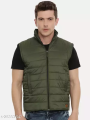 Pantoneclo Premium Quality Multicolor Men's Padding Sleeveless Jacket - Ochre / Silver Blue / Four Leaf Clover. 