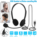 Fashions Call Center Clear Voice Office School Pc Gaming With Microphone Usb Wired Computer Headset Volume Control Noise Reduction.