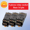 3 Pieces Power Relay Socket Base Holder 14 pin. 