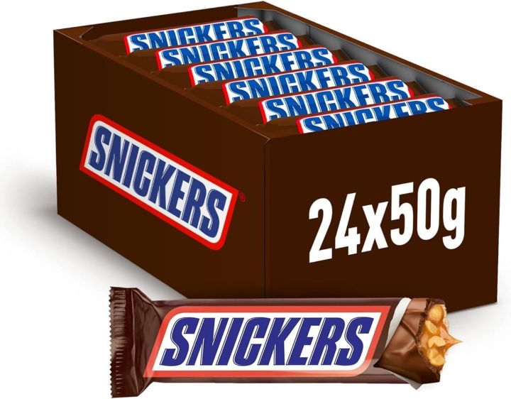 SNICKERS Peanut Filled Chocolates, 50g Each 24 pcs Box