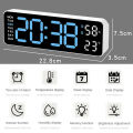 【Daily Deals】 Large Digital Wall Clock Temperature And Humidity Week Display Brightness Adjustable Electronic LED Table Alarm Clock. 