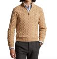 Polo Ralph Lauren Cable-Knit Cotton Quarter-Zip Sweater.