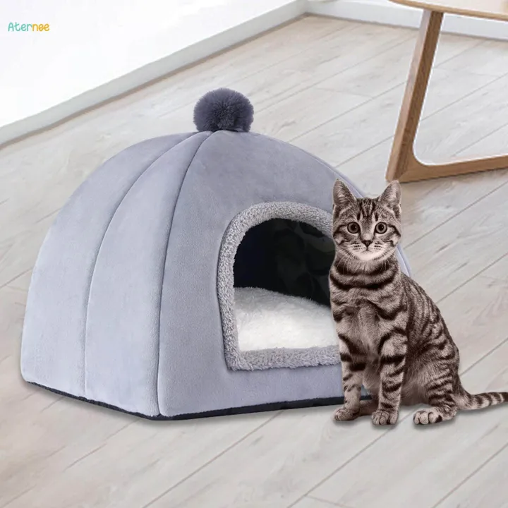 Cat%20Bed%20for%20Indoor%20Cats%20Cozy%20Kennel%20Snooze%20Calming%20Pet%20Bed%20Semi%20Enclosed%20Cat%20Nest%20Cat%20House%20Gray%20S%20-%20Image%206