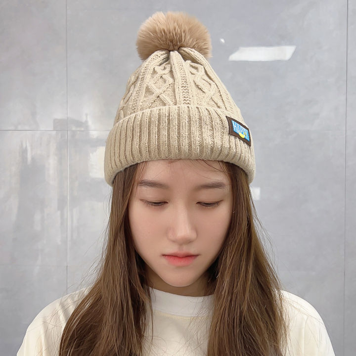 Knitted%20Cold%20Hats%20Faux%20Fur%20Embroidery%20Letter%20Beanie%20Women%20Soft%20Solid%20Color%20Crochet%20Cap%20Winter%20Plus%20Velvet%20Warm%20Wool%20Hat%20-%20Image%204