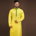 Yellow Cotton Panjabi for men. 