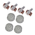 4x 500K POTS Guitar Volume Tone Potentiometer and Knobs Gold Control Switch.