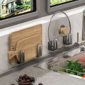 2pc/set Cutting Board Pot Cover Rack Sink Sponge Organizer Bathroom Multifunctional Wall Mounted Stainless Steel Kitchen Shelf.