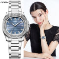 Sinobi Women's Watch Women's High Beauty Nautilus Waterproof Square Watch Retro Night Glow Steel Band Cross border Watch Women.