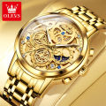 OLE_VS Top Brand 9947 Sport Quartz Watch Gift Stainless Steel Watchband Round-dial Chronograph Calendar Watch Stainless Steel Watch For Men - watch.