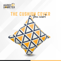 Cotton Cushion Cover, Yellow & Black, (20"x20"), Only Cover, 1 Pcs. 