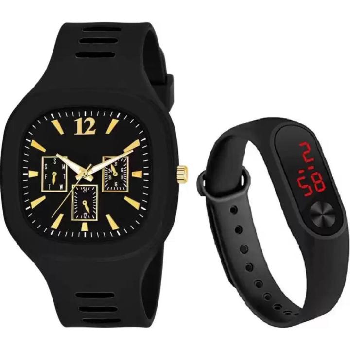 BUY 1 GET 1, New Silicon Analoge Fashionable Watch for Men,Fashion New Sports Bracelet LED Digital Watch Unisex,COMBO OFFER