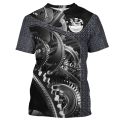 Summer Mens T-shirt Short Sleeve Vintage T shirts Fashon O Neck Mechanical 3D Print Tee Shirt Oversized Male Clothing Casual Top. 