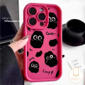 Cartoon Cute Little Black Coal Ball Fashion Case For Redmi 13C Note 11 8 10s 12 10 9 Pro Redmi 10A 12 12C 9C NFC 9T 9 A1 10C 9A A2 POCO M3 Funny Red Face Angel Eyes Shockproof Cover. 
