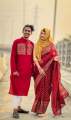 Dhupiyan Silk Saree and Cotton Panjabi For Combo Couple Dress -Perfect and Comfortable to Use.