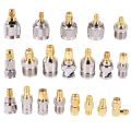 SMA to SMA BNC N F UHF Type Connectors Kits RF Adapter 20 Type,SMA Female to F Male,SMA Female to F Female. 