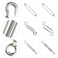 30 Turnbuckle M5 Wire Tensioner Set With Turnbuckle Wire Rope Clamp Thimbles Press Clamp For Tightening. 