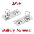 Big Size Metal Battery Spring Terminal Nickeling Plate Connector- 3Pair Holder Steel Contact Copper Wire Positive Negative Conversion Remote For AA AAA 18650 14500 Etc. Batteries. 