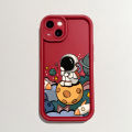 Hontinga for iPhone 15 14 13 12 11 Pro Max 5 6 6s 7 8 Plus SE 2020 2022 X XR XS MAX Back Cover Space Astronaut Pattern Ladder Soft Camera Protection Rubber Phone Case. 
