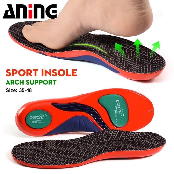 Flat Feet arch support Insole Poron Shock Absorption Insoles Heel Pain Relief Shoes Pad Cushioning