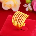 Vietnamese sand gold ring women's index finger ring adjustable Korean version imitation gold new open ring does not fade for a long time. 