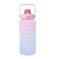 2L Water Bottle With Straw Time Marker Plastic Water Cup Large Capacity Frosted Outdoor Sports Bottles botella de agua 2 litros. 