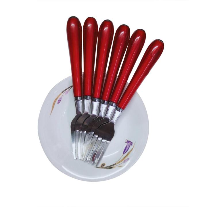 6Pcs%20Stainless%20Steel%20Fork%20Spoon%20Set%20For%20Kitchen%20&%20Dining%20-%20Multicolor%20-%20Set%20Of%206%20Stainless%20Steel%20Forks%20And%20Spoons%20-%20Image%204