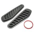 2Pcs Car Simulation Shark Air Vent Universal Glossy Black Sport Racing Air Flow Vent Bonnet Hood Scoop Cover Trim. 
