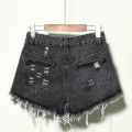 Summer Casual Summer Denim Women Shorts High Waist Fur-lined Leg-openings Plus Sizes S- Short Jeans. 