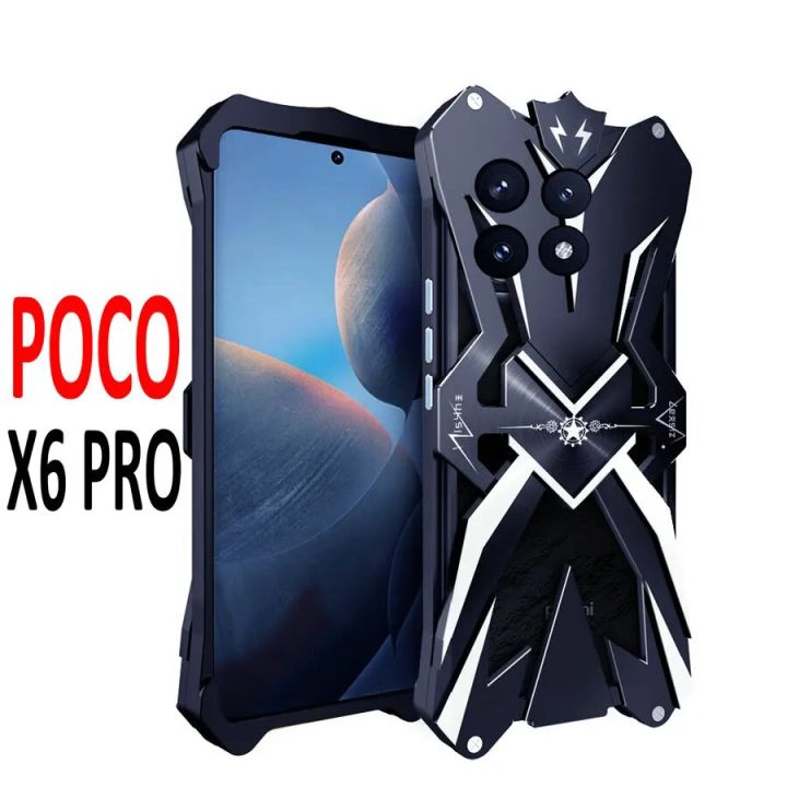 POCO X6 PRO 5G Cooling Bumper Case Luxury Powerful Screw Frame Metal Cover For Xiaomi POCO X6 PRO 5G X6PRO Aluminum Cases