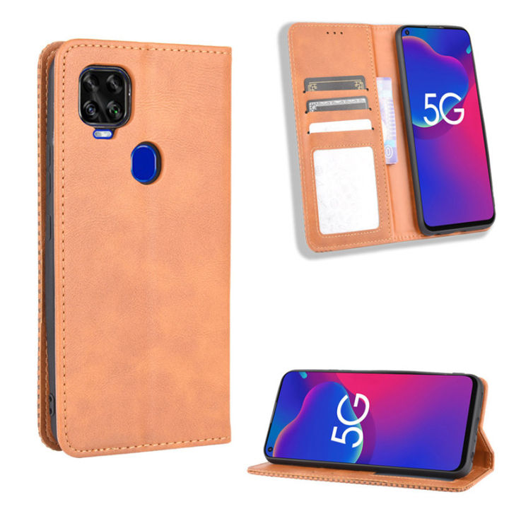 ZTE Blade V2020 Case with Card Holder,Leather Wallet Case with Flip Card Slots, Kickstand & Magnetic Closure for ZTE Blade V2020