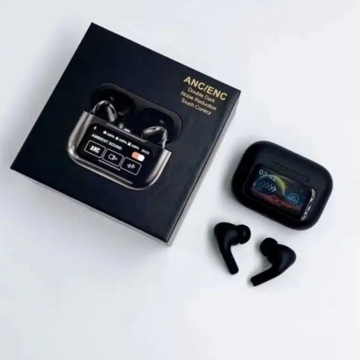 Airpods%20A9%20pro%20TWS%20Bluetooth%20Headphones%20Wireless%20Earbuds%20Touch%20Screen%20Display%20with%20Earbuds%20-%20Black%20-%20Image%204