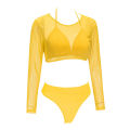Morning long sleeve multicolor mesh bikini swimsuit. 