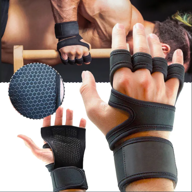 Ventilated Weight Lifting Workout Gloves With BuiltIn Wrist Wraps