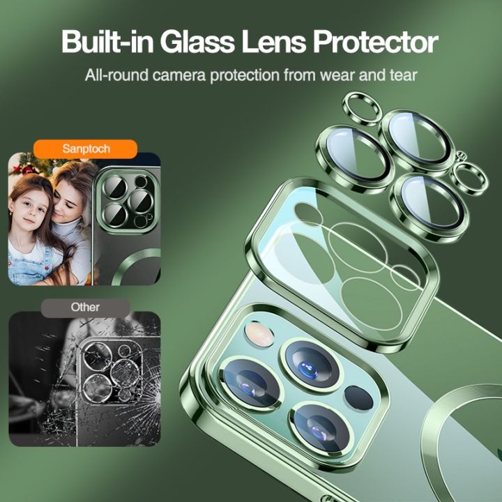 Sanptoch%20Magnetic%20Phone%20Case%20For%20iPhone%2013%2012%20Pro%20Max%20Built-in%20Camera%20Lens%20Glass%20Protector%20Cover%20For%2011%20Pro%20Max%20Transparent%20Soft%20TPU%20Protective%20Casing%20-%20Image%202