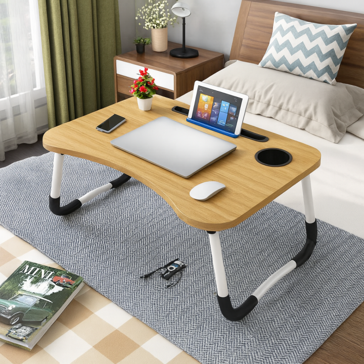 Multipurpose%20Portable%20Folding%20Laptop%20Table%20with%20Cup%20Holder%20"%20Multi-function%20and%20Removable%20Stand%20Folding%20Computer%20Laptop%20Desk%20Small%20Bed%20Desk%20Simple%20Dormitory%20Lazy%20Table%20Bed%20with%20Laptop%20Table%20with%20Holder%20Slot%20Portable%20-%20Image%205