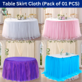 Table Skirt for Birthday Party, Wedding & Cake Table Decoration - Enhance Event Decor with Stylish Table Cover - (Pack of 1 Pcs). 