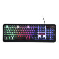 Rainbow LED Backlit Gaming Keyboard Illuminated Keyboard Ergonomic Design Office Work Keyboard for PC Laptop.