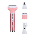 Kemei KM-6637 Multifunctional 4 in 1 Rechargeable woman body shaver Beard Eyebrow, Nose Trimmer set Female Electric shaver. 