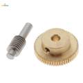 0.5 Modulus Brass Metal Gear Shaft 32mm 60 Teeth Worm Wheel Worm Gear Set. 