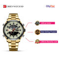 CURREN 8404 Top Luxury Brand Mens Watches Waterproof LED Quartz Digital Sport Fashion Men Wrist Watch - Gold. 