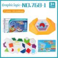 Montessori Develop Logic Spatial Reasoning Skills Challenge Color Code Puzzle Games Tangram Jigsaw Board Puzzle Toys For Kids.