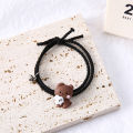New Hugging Bear Bunny Magnetic Couple Bracelet Kid Friend tudent Cartoon Rubber Band Hair Rope Fahion Gift 1Pair.