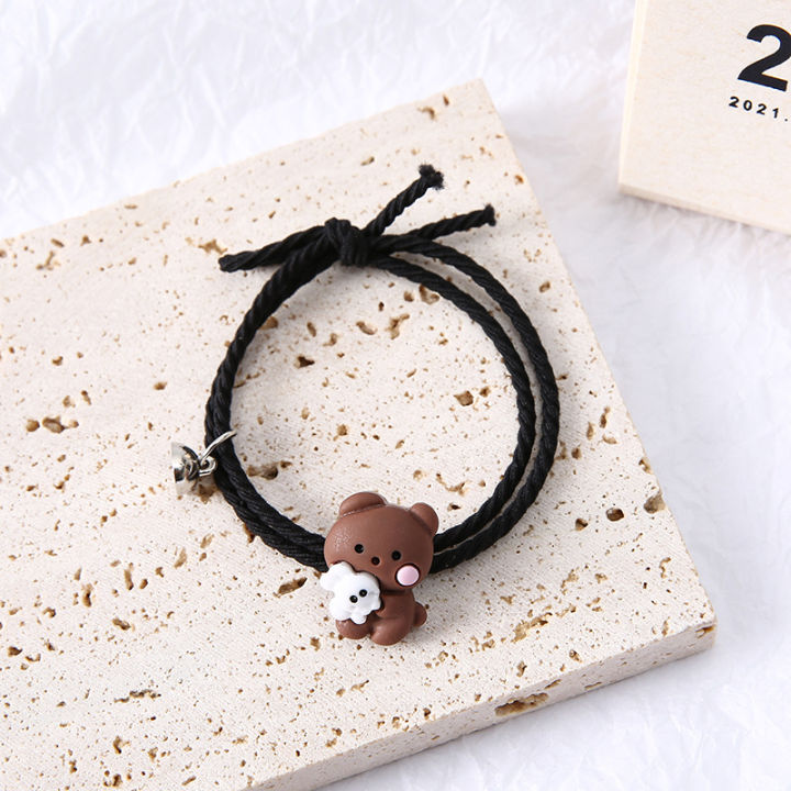 New%20Hugging%20Bear%20Bunny%20Magnetic%20Couple%20Bracelet%20Kid%20Friend%20tudent%20Cartoon%20Rubber%20Band%20Hair%20Rope%20Fahion%20Gift%201Pair%20-%20Image%205