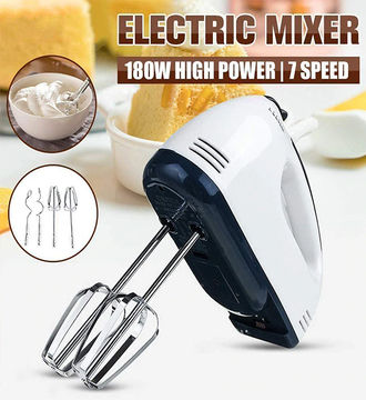 Electric Egg Beater and Mixer for Cake Cream - White