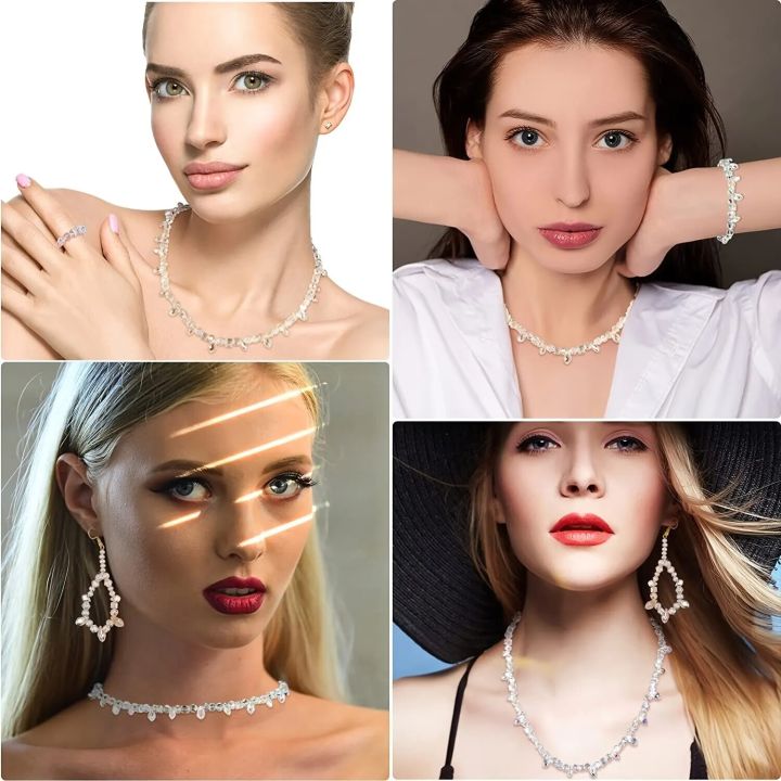 300pcs%20Mixed%20Sizes%20Crystal%20Rondelle%20Light%20AB%20Gems%20Loose%20Beads%20Clear%20Crystal%20Glass%20Crafts%20Shiny%20Jewelry%20DIY%20Necklace%20Kit%20-%20Image%205