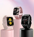 Pink LT10 Smart Watch Women Gift Bluetooth Call Touch Dial Music Fitness Assistant Sports Watches Smartwatch Girls Christmas.